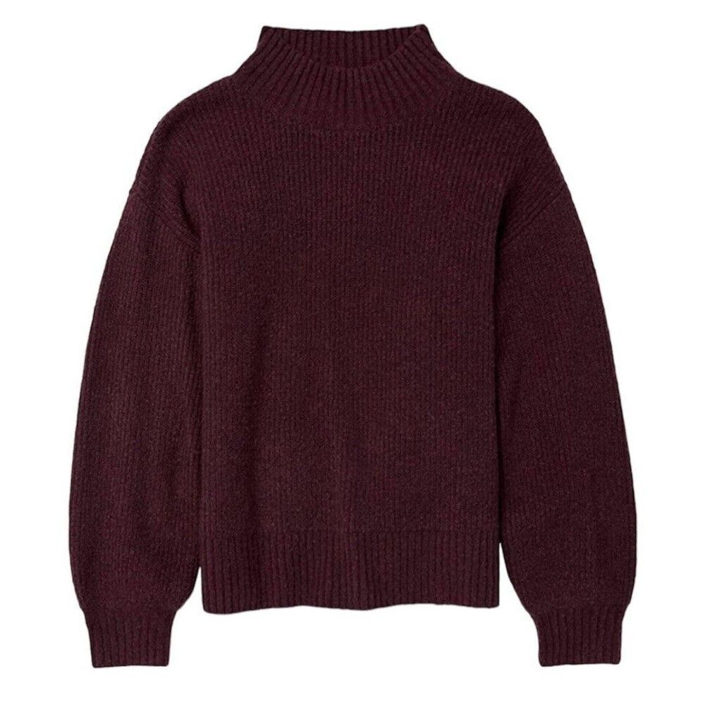 NWT Women Balloon sleeve sweater Size M stitch Wine Color Goodthreads